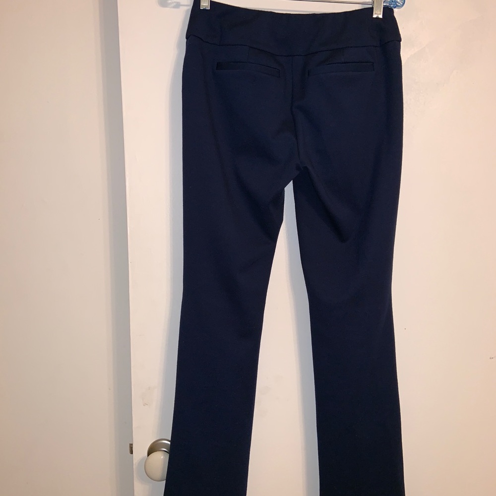 Ponte pull on work pant sm petite- navy
